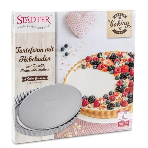 Städter Tarteform Mit Hebeboden ø 28 Cm / H 3,5 Cm Silber 2 Städter Tarteform Mit Hebeboden ø 28 Cm / H 3,5 Cm Silber – Bild 2