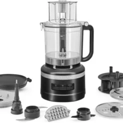 KitchenAid Food Processor 3,1L In Matt Schwarz -Kitchenaid Shop 5KFP1319xBM front with accessories incl Dicing Kit