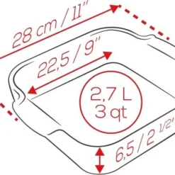 Appolia Auflaufform Quadratisch In Ecru 21 Cm / 1,1 Liter -Kitchenaid Shop APPOLIA DIMENSIONS Carre 28 1 1