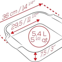 Appolia Auflaufform Quadratisch In Schiefergrau 28 Cm / 2,7 Liter -Kitchenaid Shop APPOLIA DIMENSIONS Carre 36 3 2