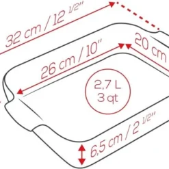 Appolia Auflaufform Rechteckig In Ecru 25 Cm / 1,4 Liter -Kitchenaid Shop APPOLIA DIMENSIONS Rectangle 32 4 1