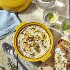 Emile Henry Cheese Baker In Provence -Kitchenaid Shop EH 8417 Amb RicottaLemonThymeBread Top V