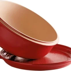 Emile Henry Brotbackform-Set In Granatapfel 7 Emile Henry Brotbackform-Set In Granatapfel -Kitchenaid Shop EH 9108 349108 ClocheAPain BreadCloche Open