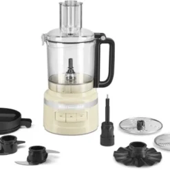 KitchenAid Food-Processor 2,1 L In Creme -Kitchenaid Shop FoodPro 5KFP0921AC front with all accessories around FP P210182KP 081z