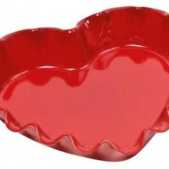 Emile Henry Herzform Mit Wellenrand In Granatapfel