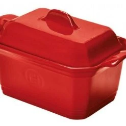 Emile Henry Foie Gras Terrine Mit Presse In Granatapfel 1,2 Liter / 20 X 15 Cm