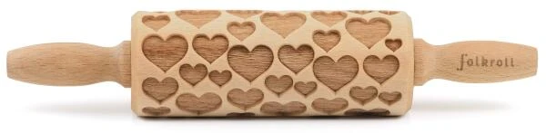 Folkroll Teigrolle Herzen Groß, 43 Cm 2 Folkroll Teigrolle Herzen Groß, 43 Cm – Bild 2